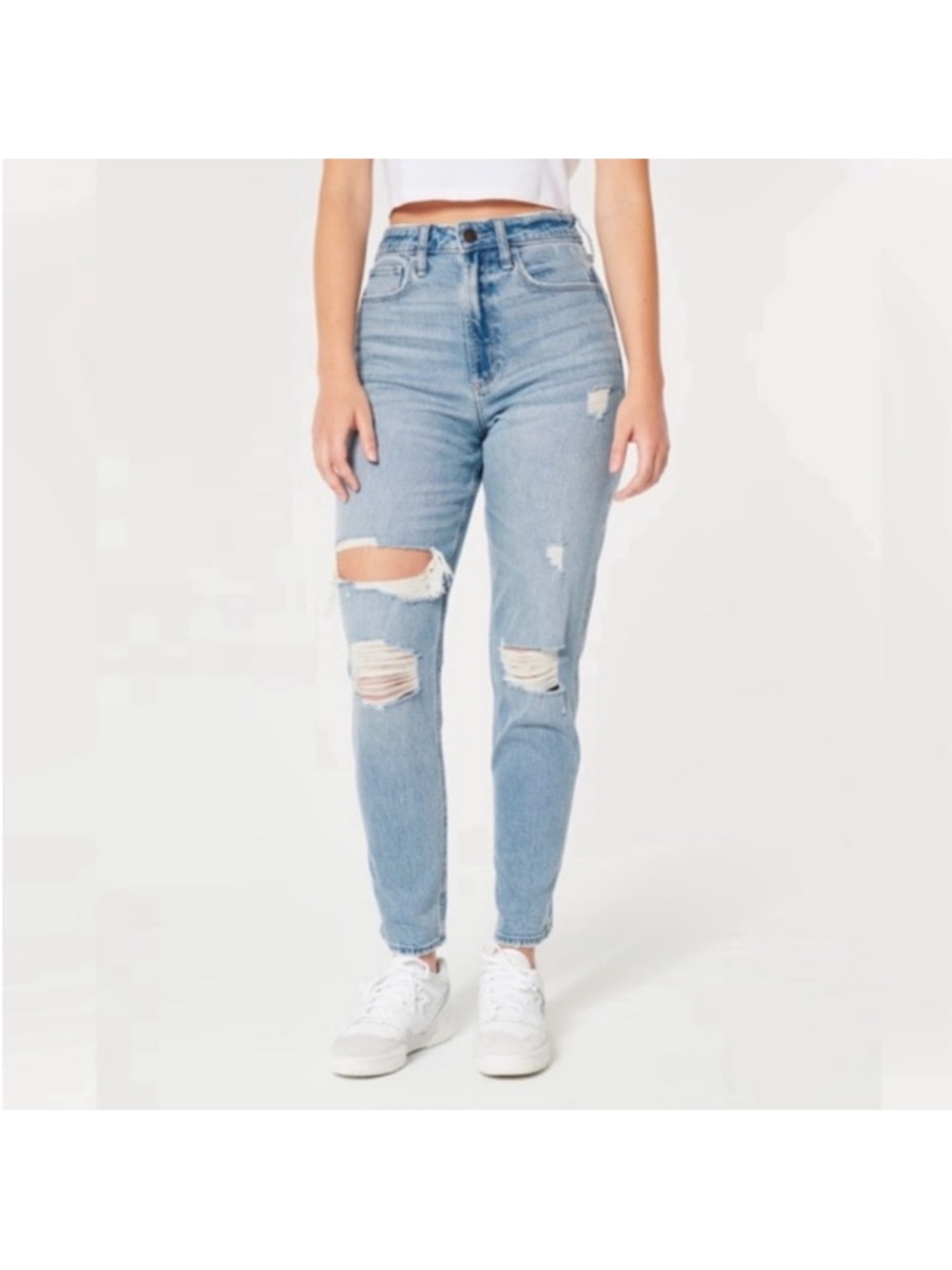 Hollister Curvy High Rise Distressed Jeans